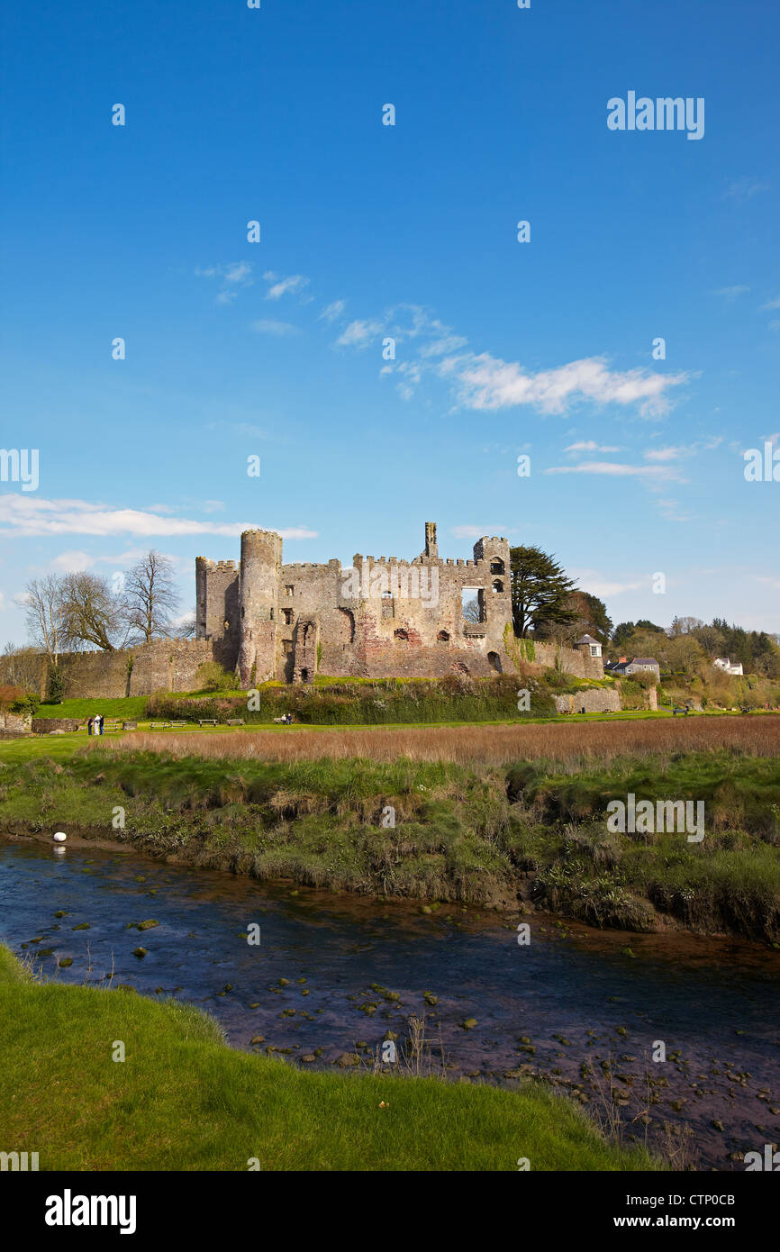 Laugharne Castle, Carmarthenshire, Wales, UK Stock Photo