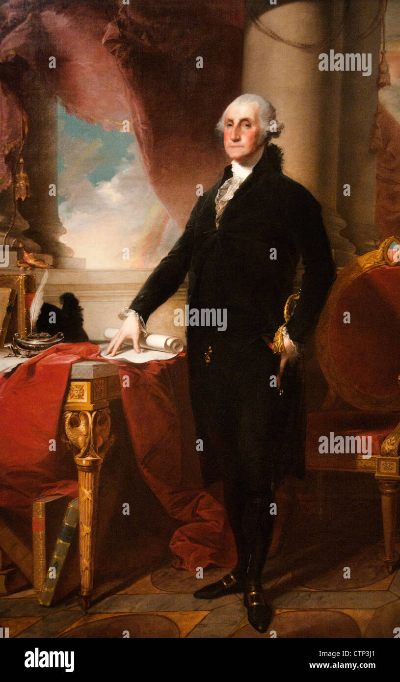 President George Washington 1800 Gilbert Stuart American United States of America Stock Photo