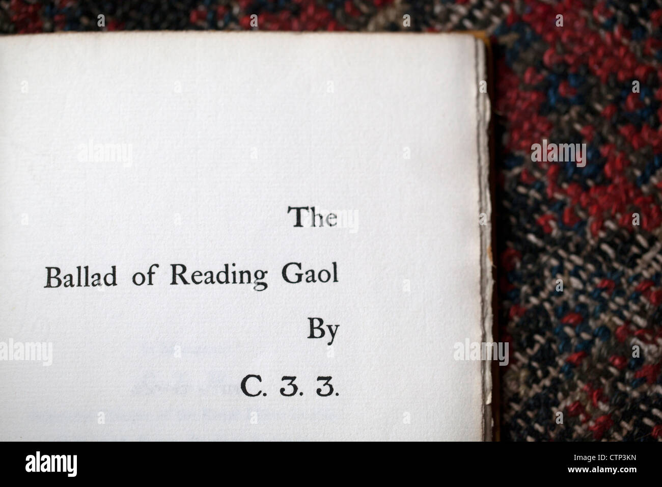 The Ballad of Reading Gaol by Oscar Wilde (C33) Stock Photo