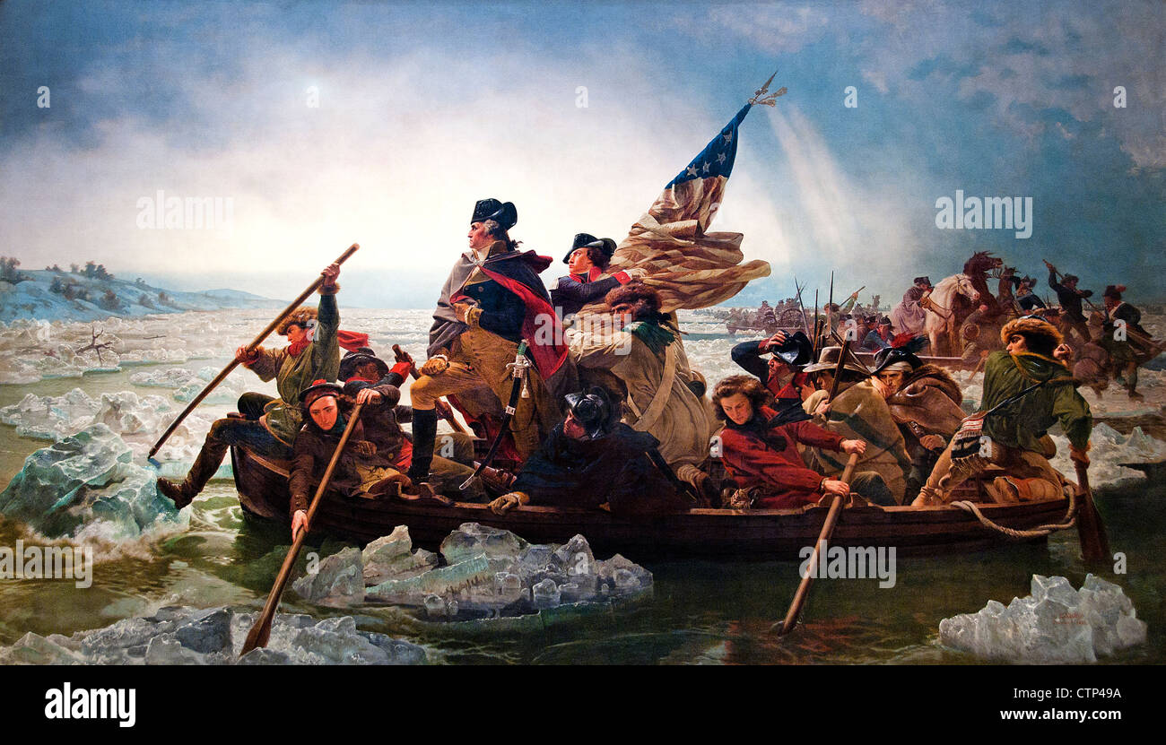 Washington Crossing the Delaware 1851 Emanuel Leutze American United States of America Stock Photo