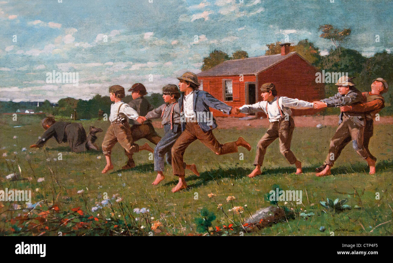 Snap the Whip 1872 Winslow Homer American United States of America Stock Photo
