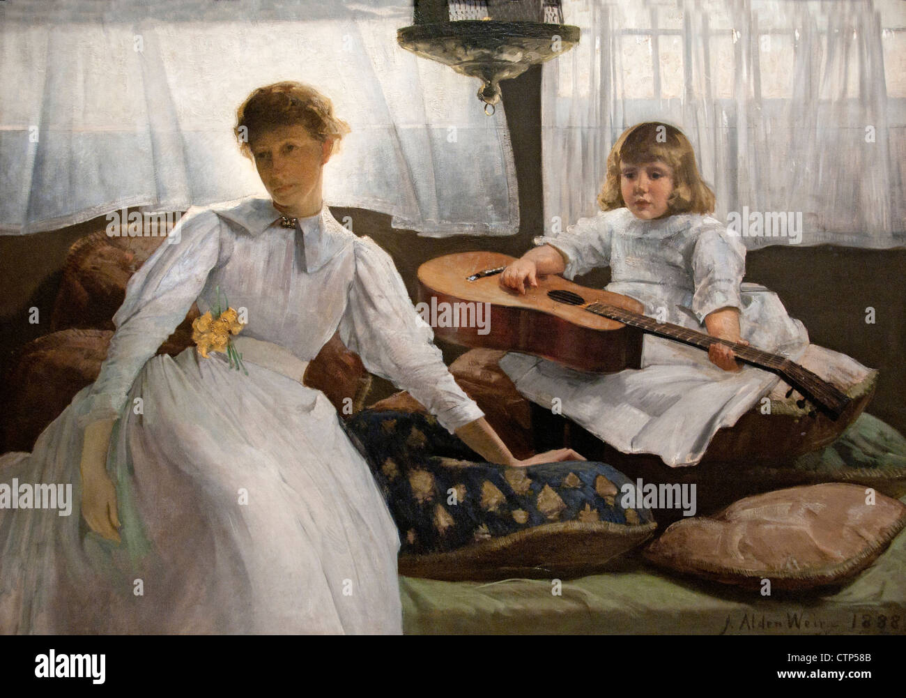Idle Hours 1888  J. Alden Weir American United States of America Stock Photo