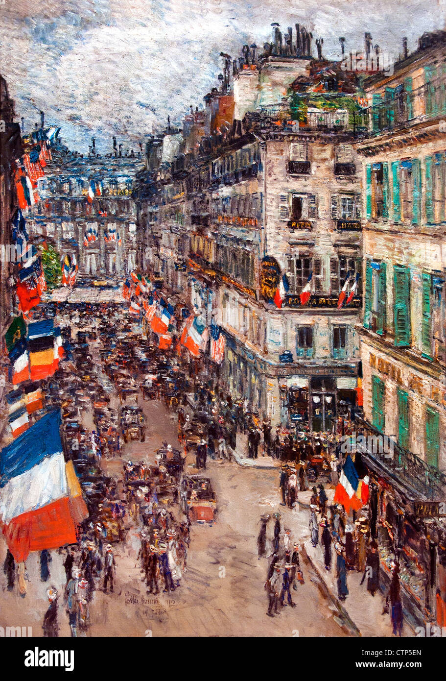 14 July Fourteenth 14 Rue Daunou ( Paris France ) 1910 Childe Hassam American United States of America Stock Photo