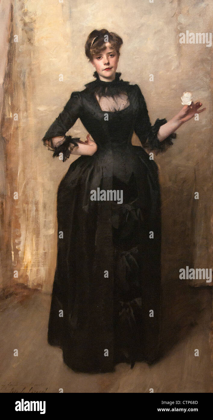 Lady with the Rose  (Charlotte Louise Burckhardt ) 1882 John Singer Sargent  American United States of America Stock Photo