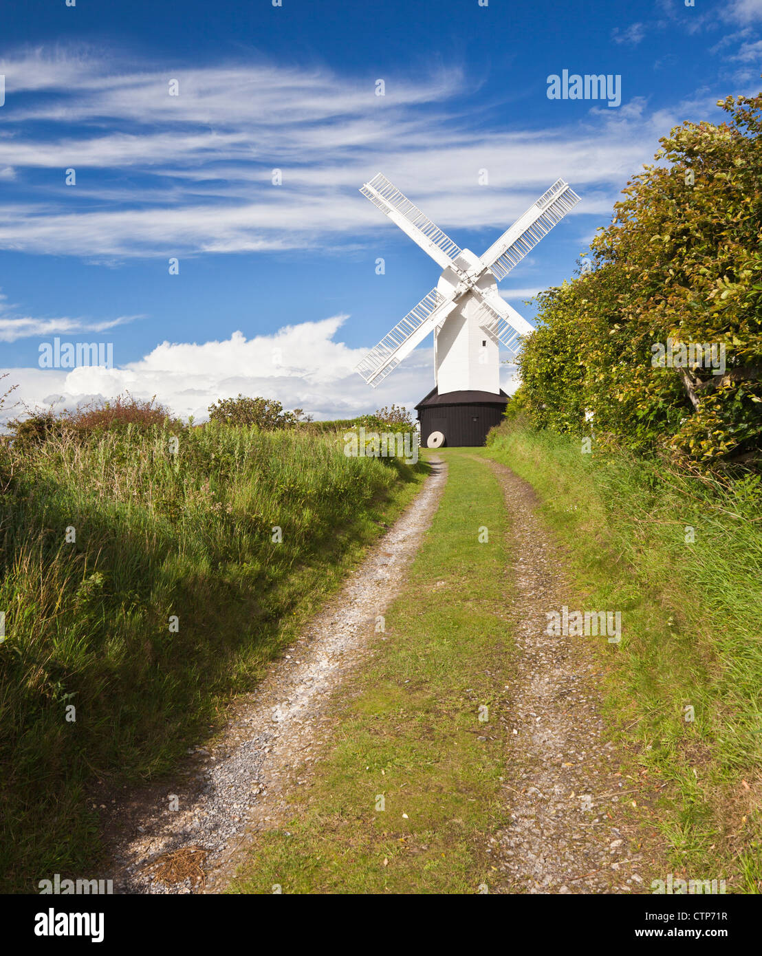The Jill windmill, south downs, Clayton, East Sussex. Stock Photo