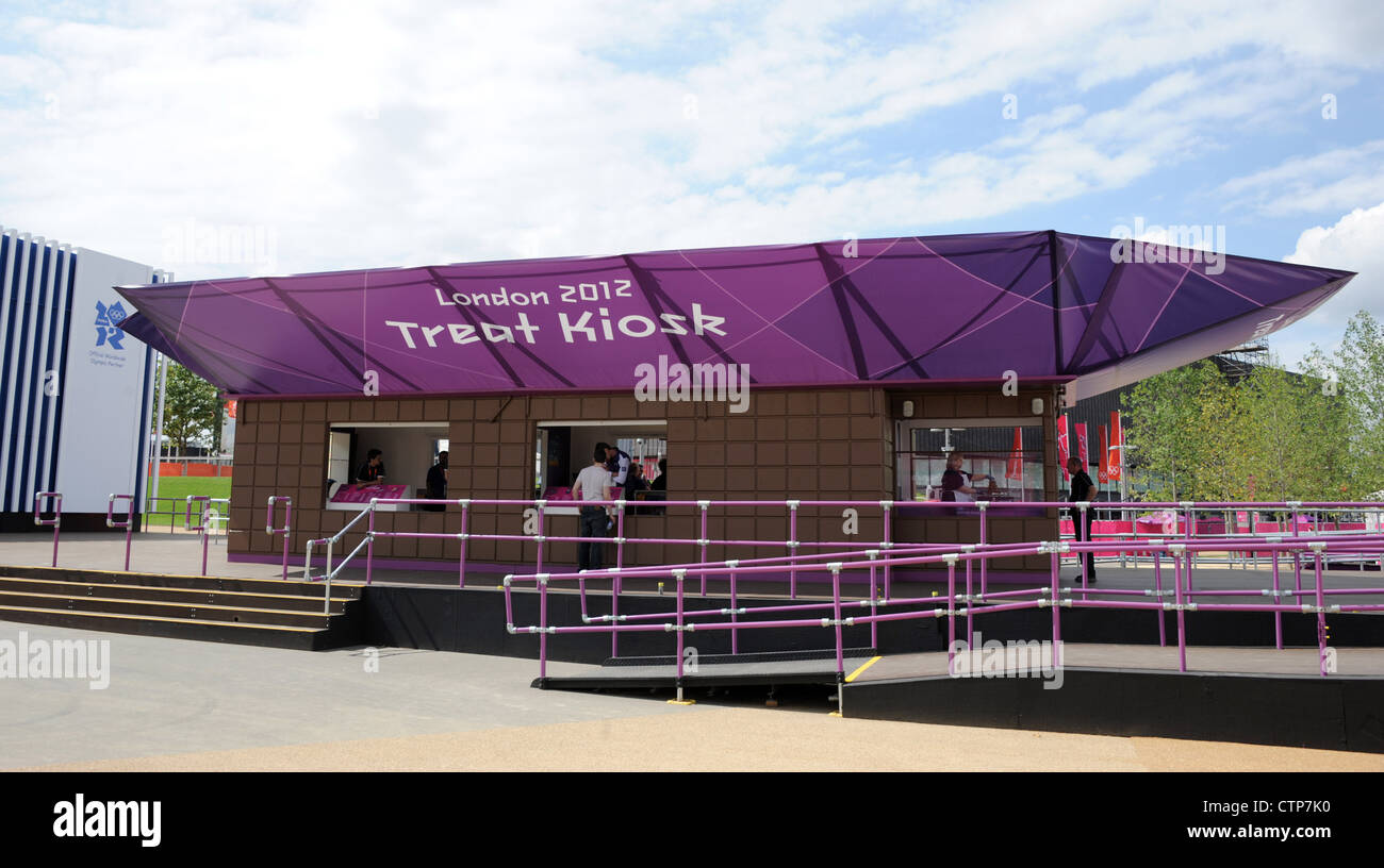 Atmosphere at the Olympic Park in Stratford, East London on the first day of the London 2012 Olympics Stock Photo