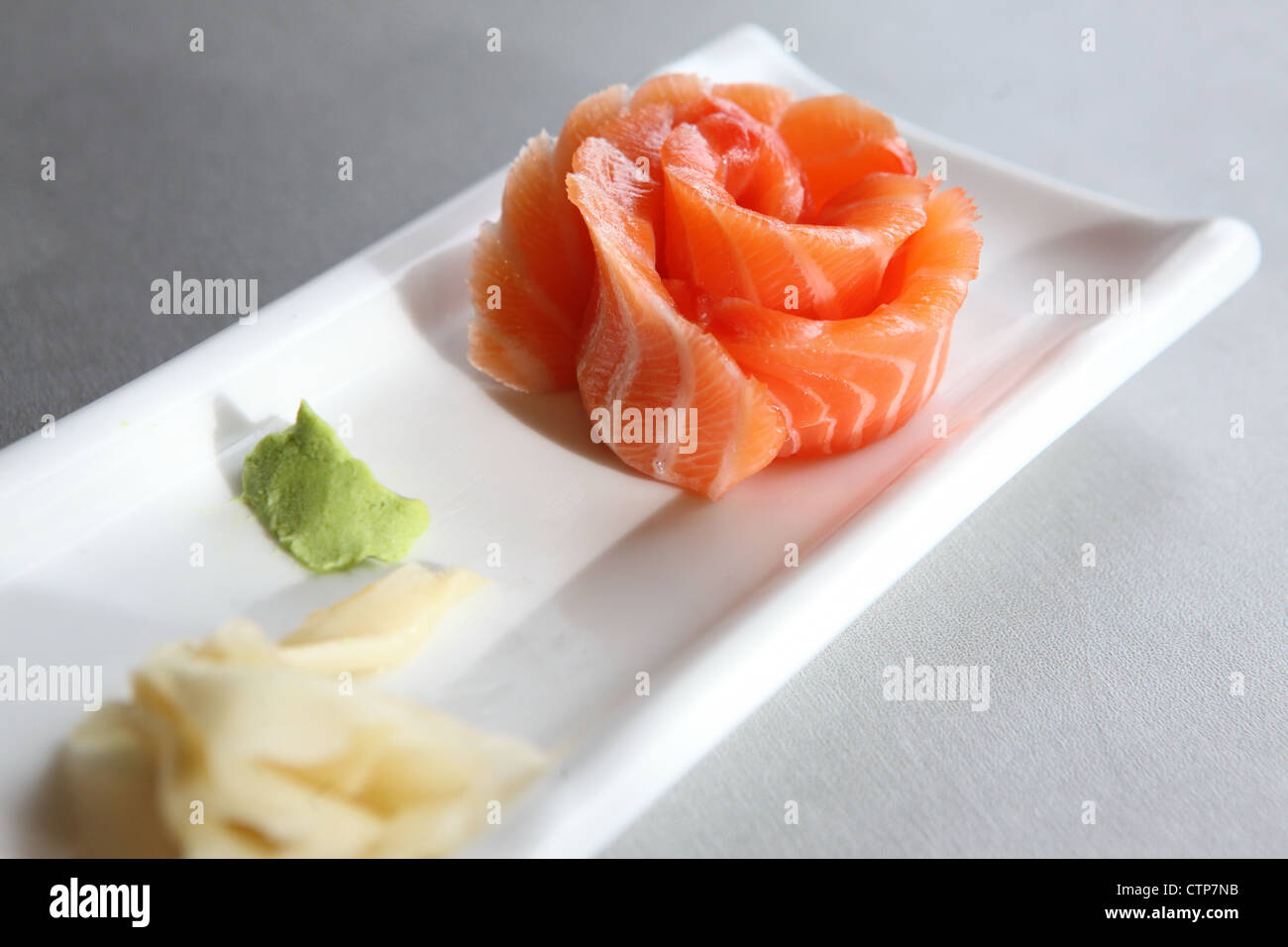 Raw salmon rose Sashimi Stock Photo Alamy