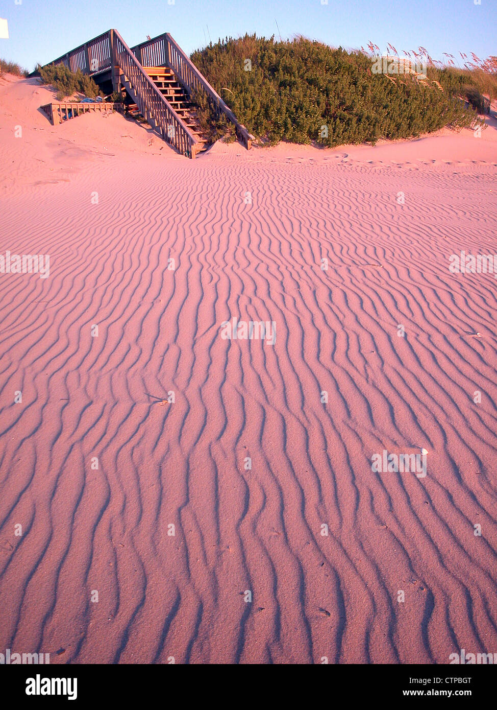sand dune ripples on a beach Stock Photo