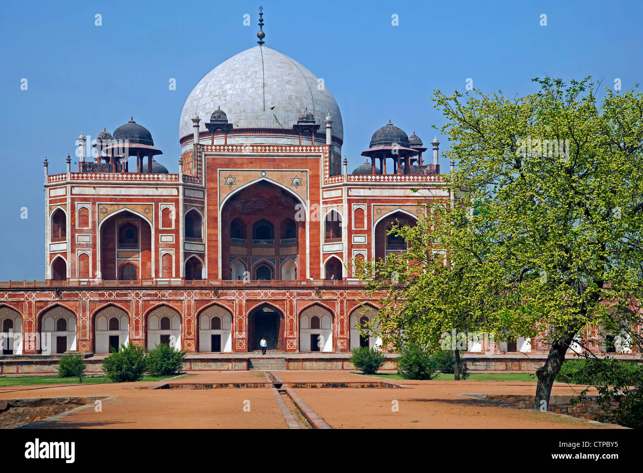 Charbagh Garden of the Tomb of Humayun in Delhi, India Stock Photo