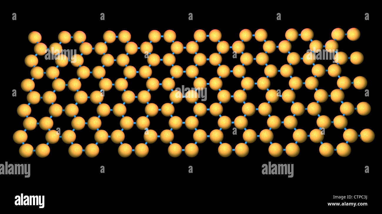 Graphene sheet,  a single one-atom thick layer of carbon atoms Stock Photo