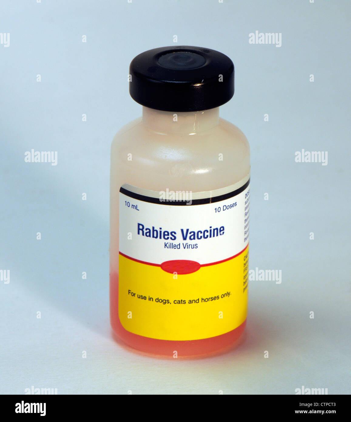 Rabies vaccine vial Stock Photo