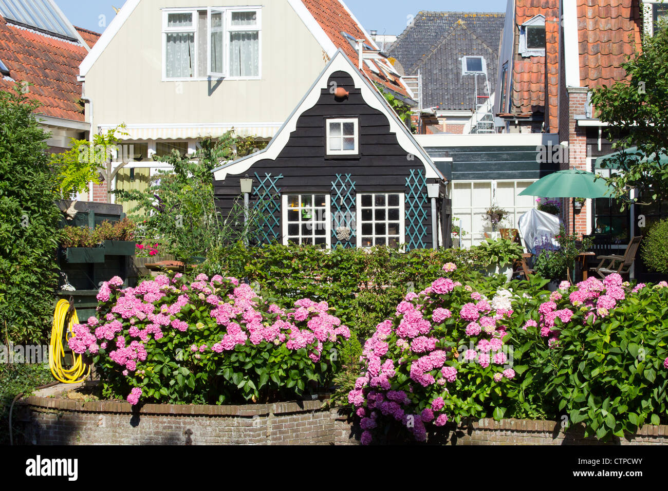 Dutch houses and garden Stock Photo