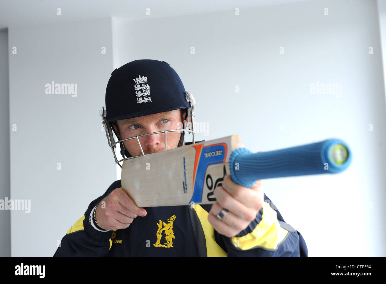 England and Warwickshire cricketer Ian Bell Stock Photo