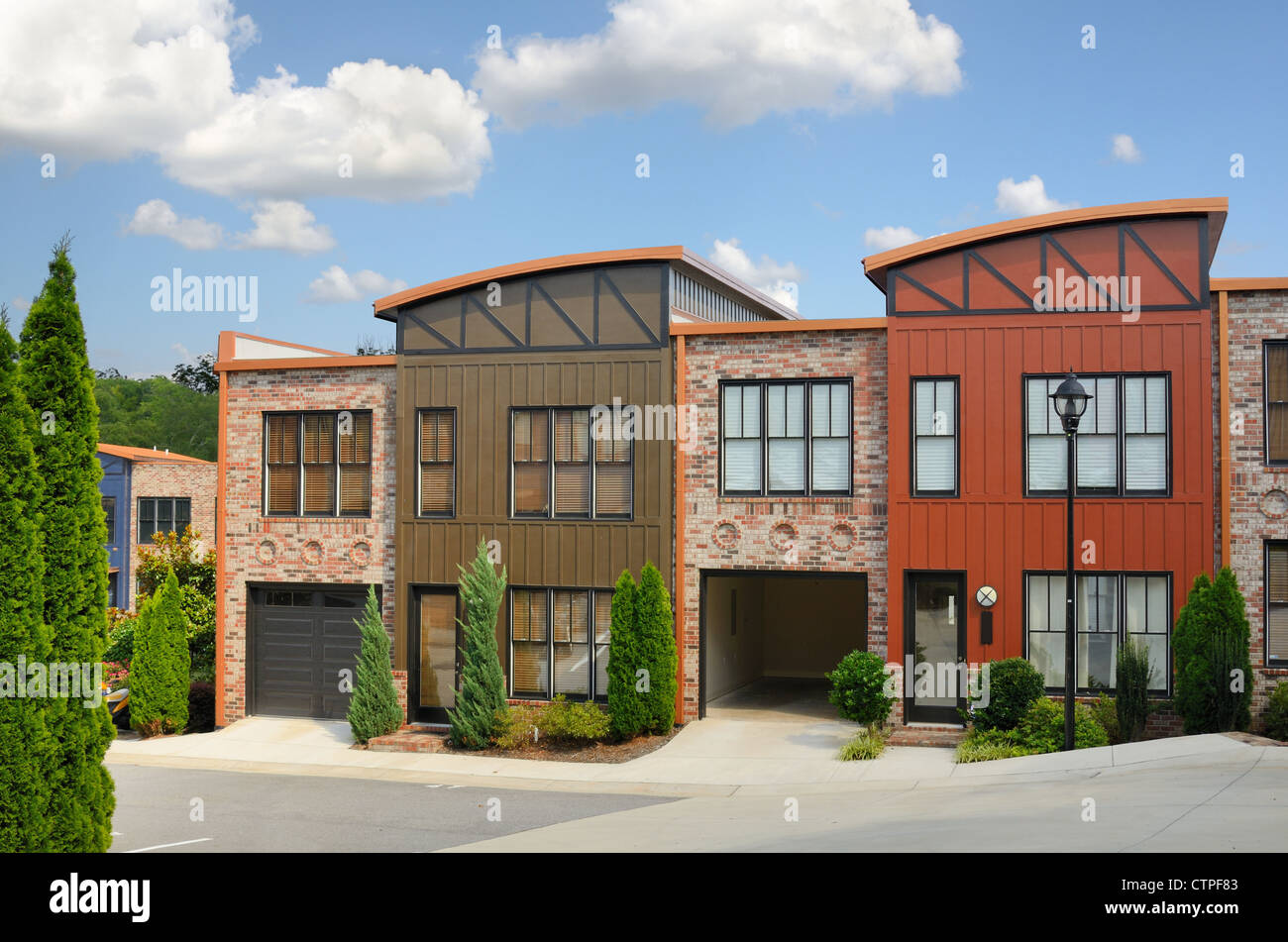 modern row apartments Stock Photo