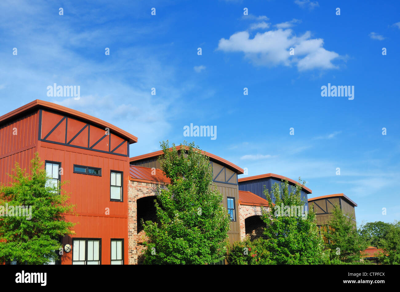 modern row apartments Stock Photo