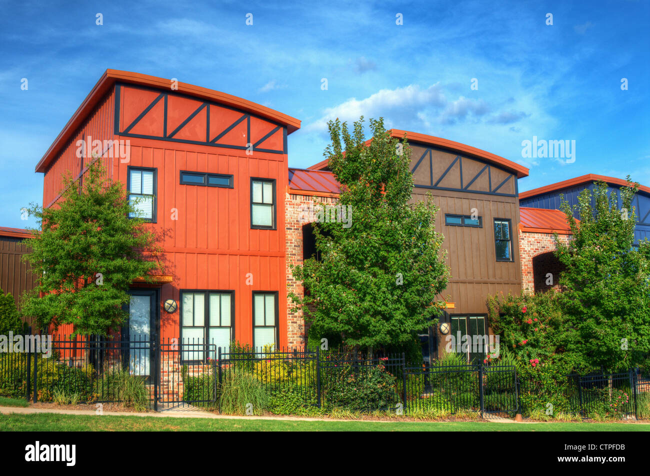 modern row apartments Stock Photo