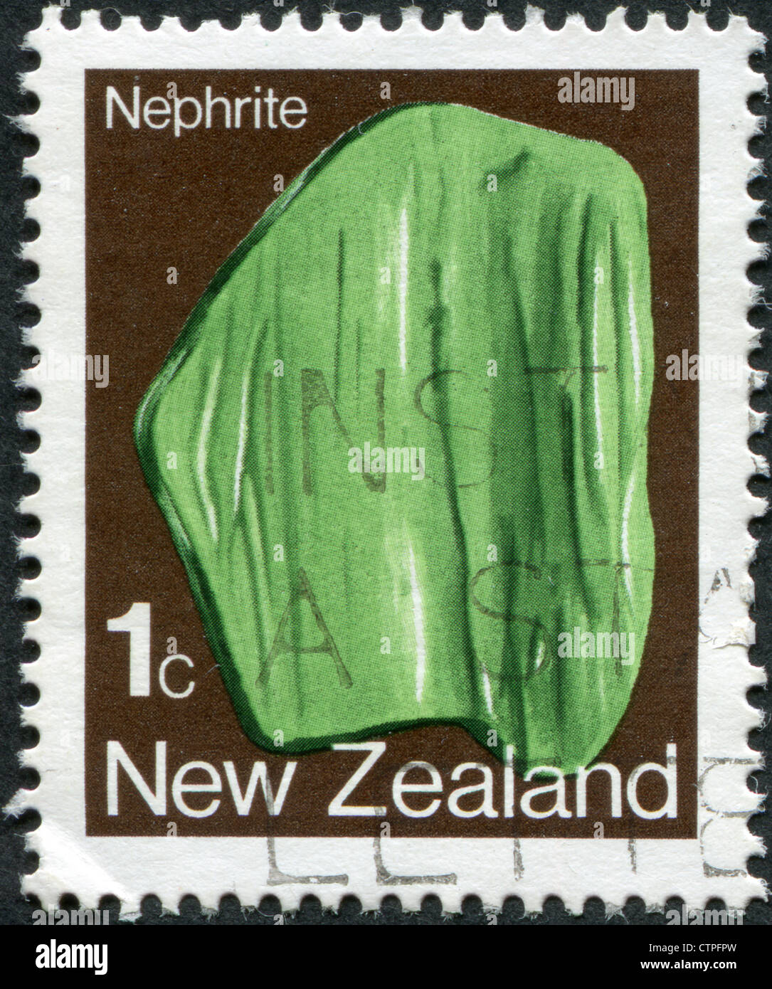 NEW ZEALAND - CIRCA 1982: Postage stamps printed in New Zealand, shows Nephrite, circa 1982 Stock Photo