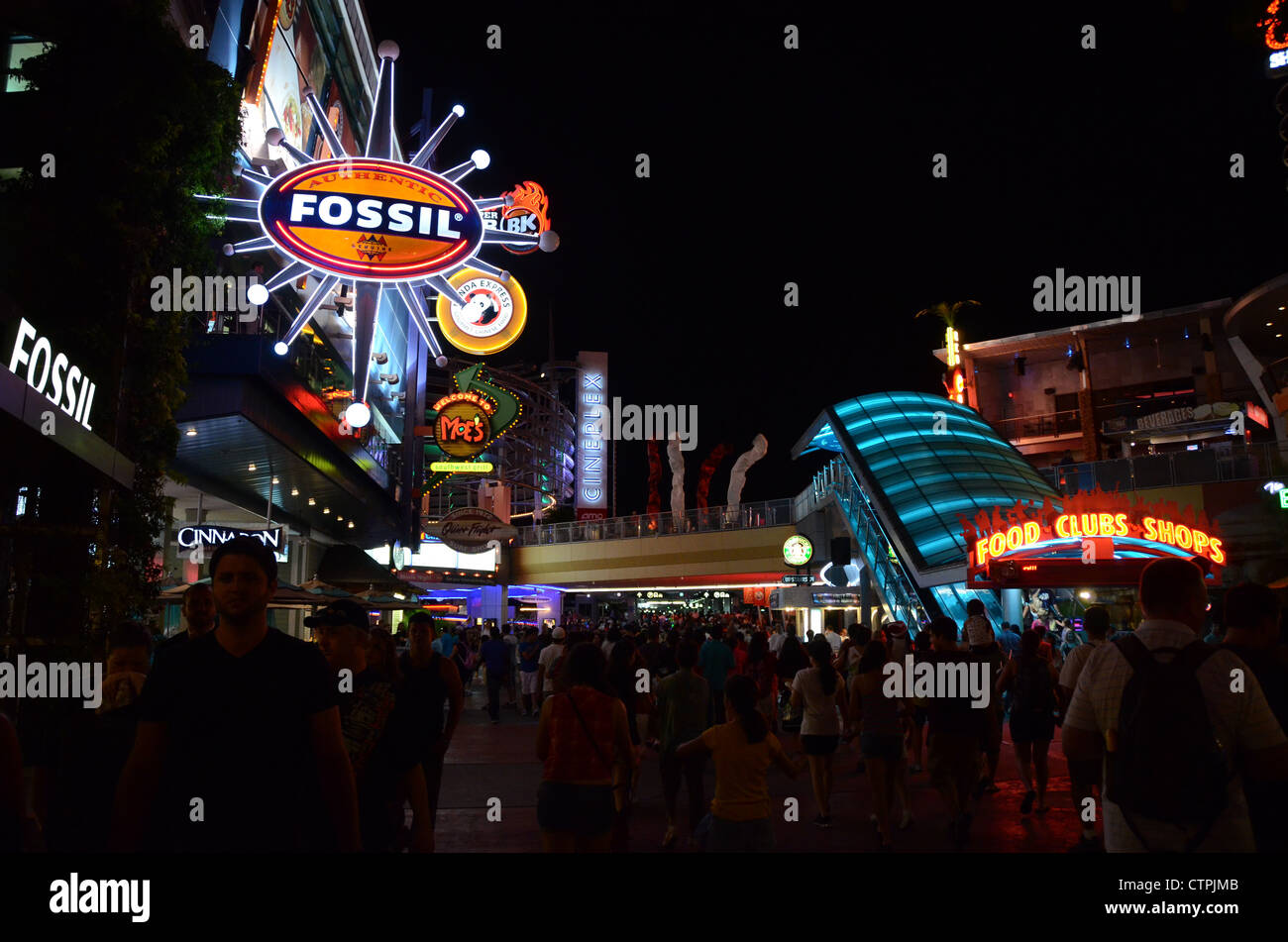 Universal City Walk, Universal Studios, Orlando, Central Florida, USA Stock Photo