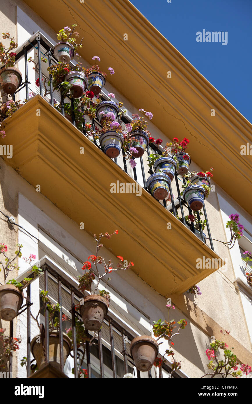 City of Cadiz, Spain. Picturesque house façade view of colourful