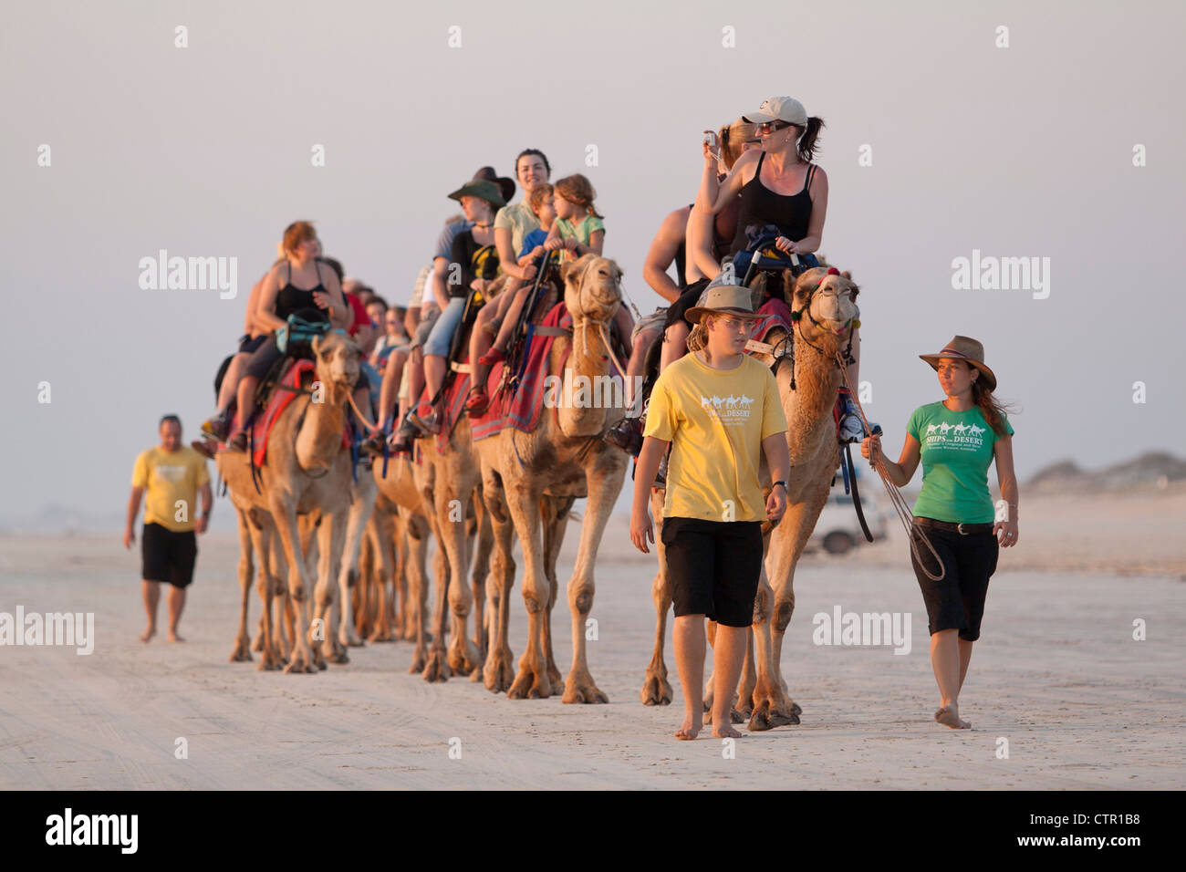 Camel ride on Cable Beach, Broome, Western Australia, Australia Stock ...