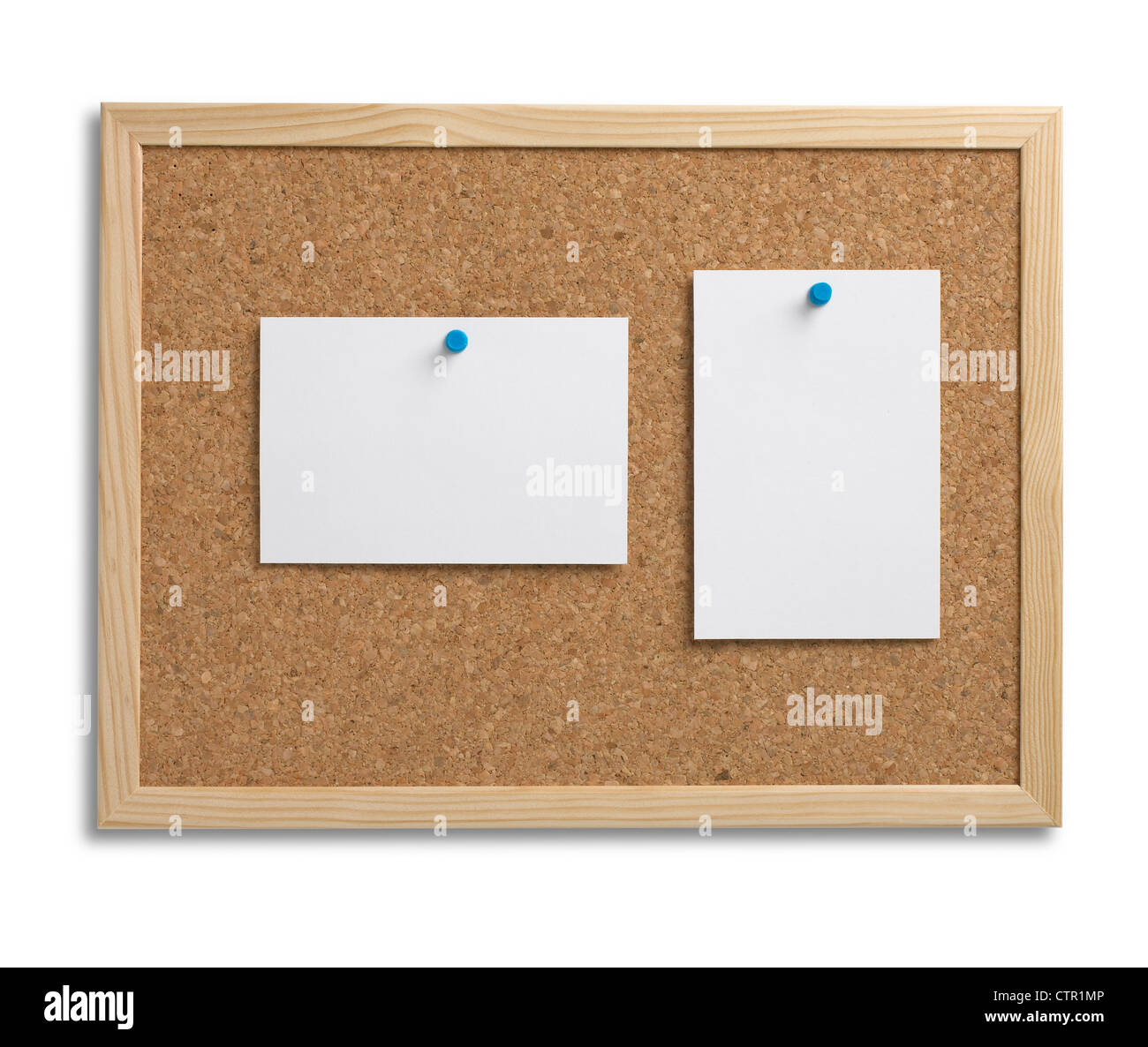 a cork bulletin notice board copy space with clipping path Stock Photo