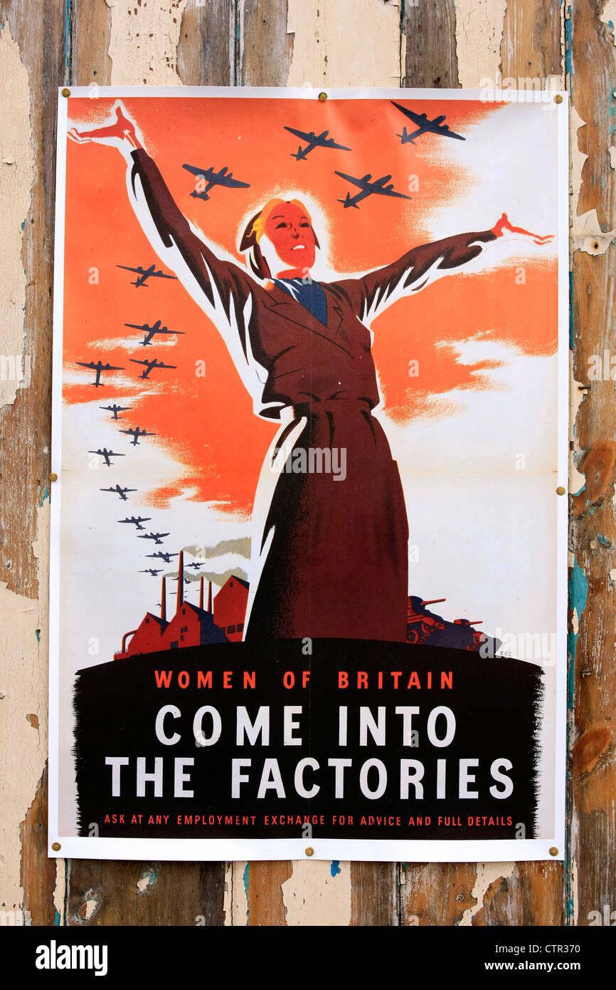 WW2 Poster recruiting women into the factories for war work Stock Photo