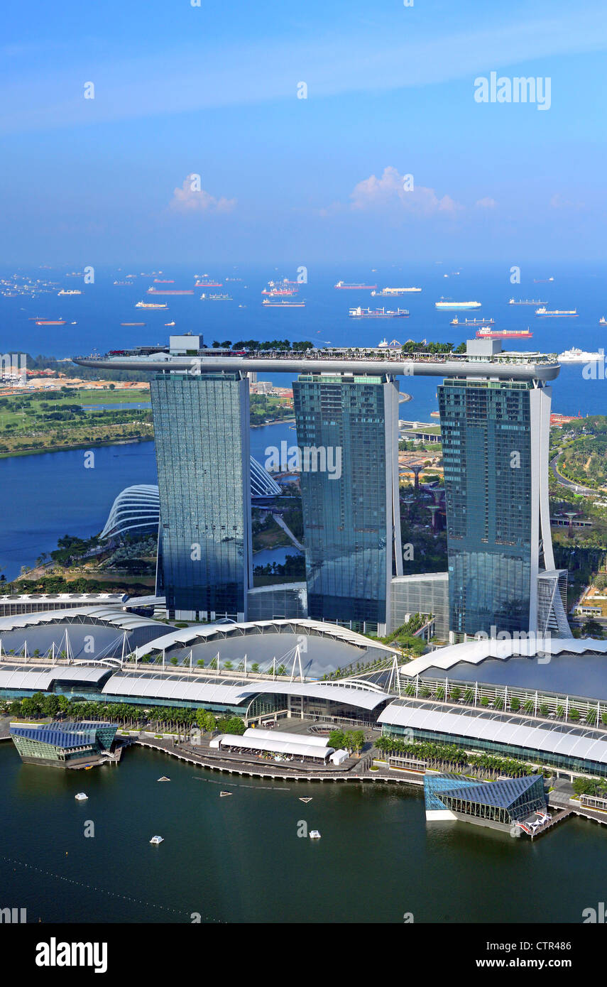 Marina Bay Sands and Skypark, luxury five star hotel, casino and shopping complex in Singapore. Stock Photo