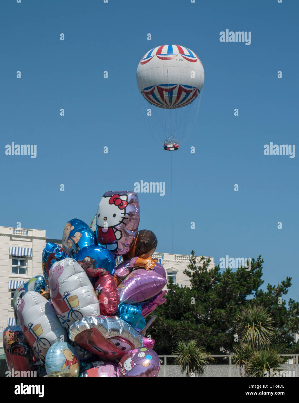 Bournemouth Balloon and display of balloons, Gondola, Colourful, Dorset