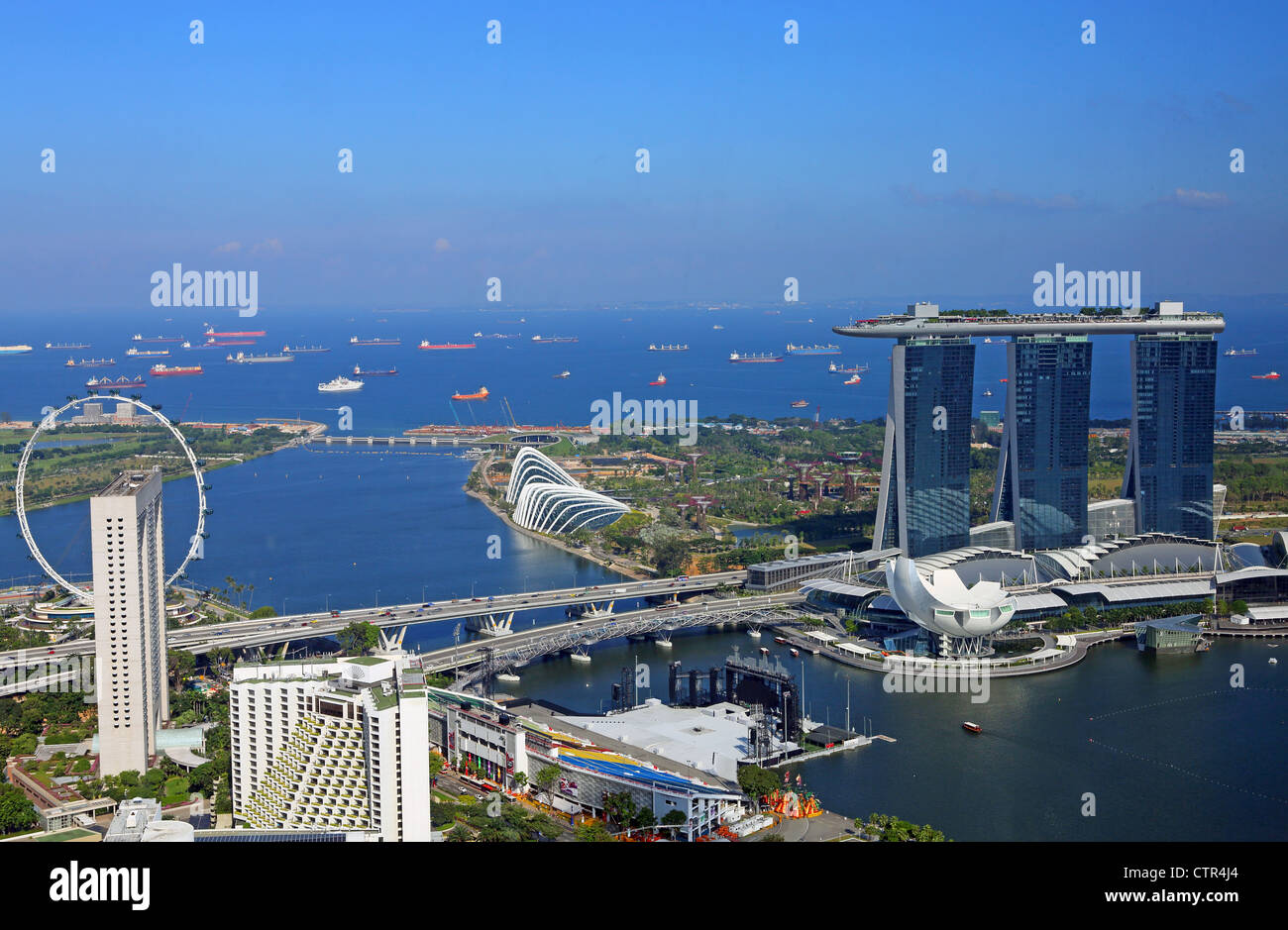 Marina Bay Sands and Skypark, luxury five star hotel, casino and shopping complex in Singapore. Stock Photo