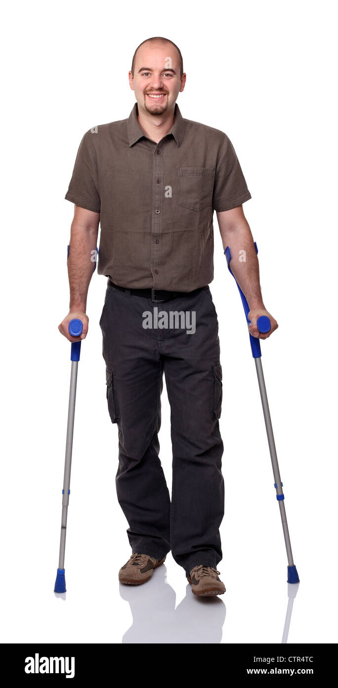 Man on crutches hires stock photography and images Alamy