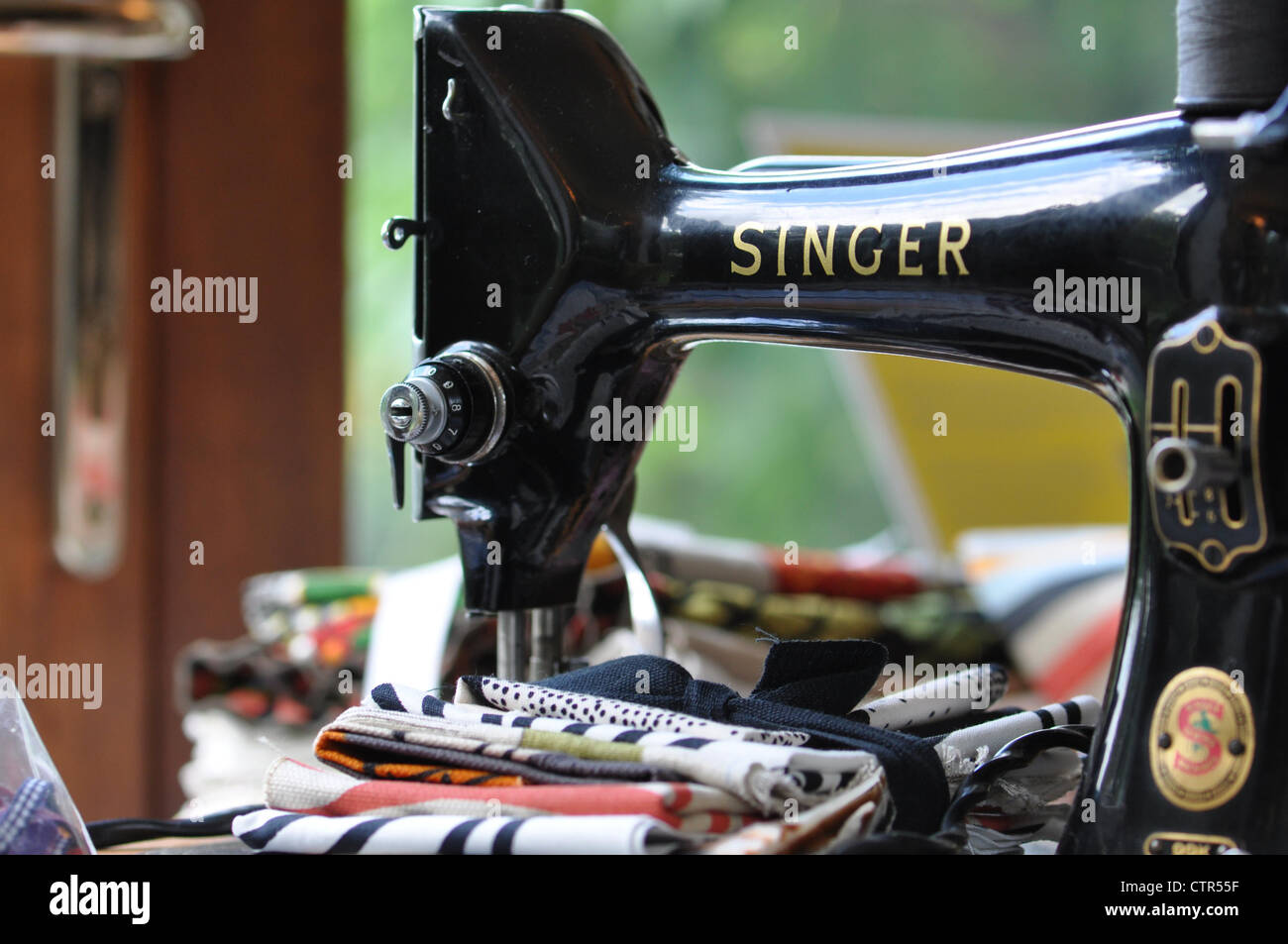 Sewing Machine Interior Design Material Stock Photo