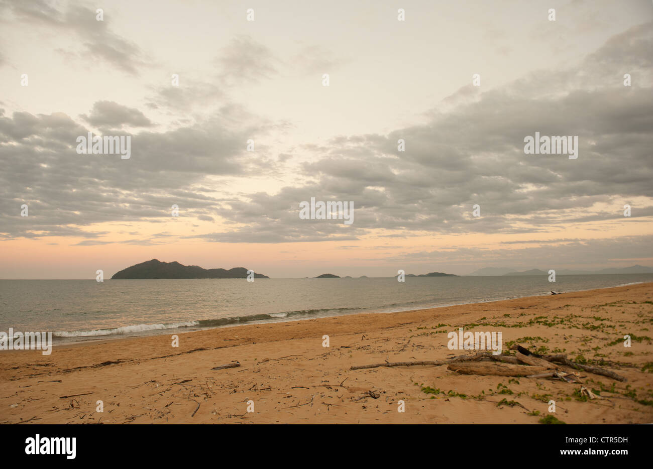 Early morning at Wongaling beach, a section of Mission Beach, with view