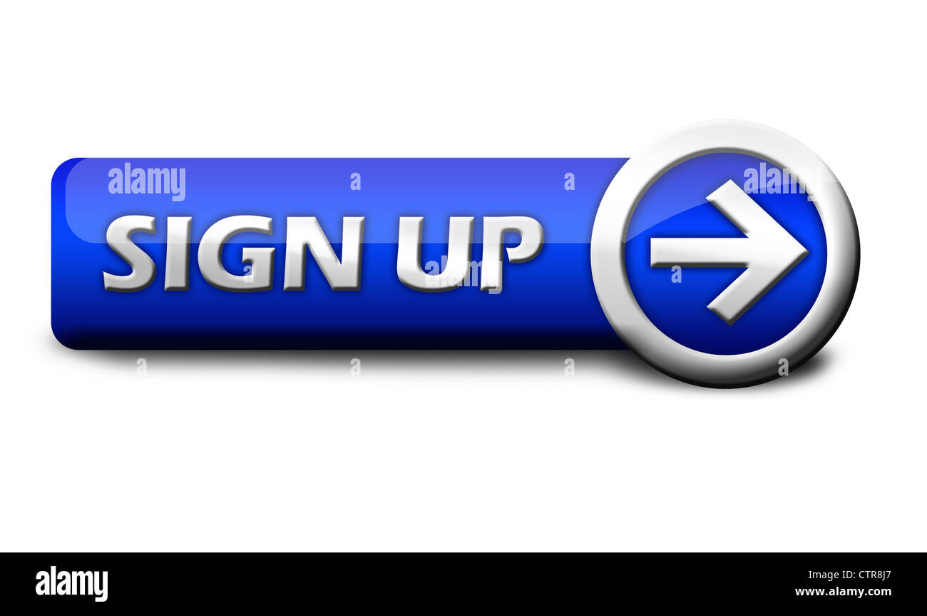 Blue button Sign up Stock Photo - Alamy