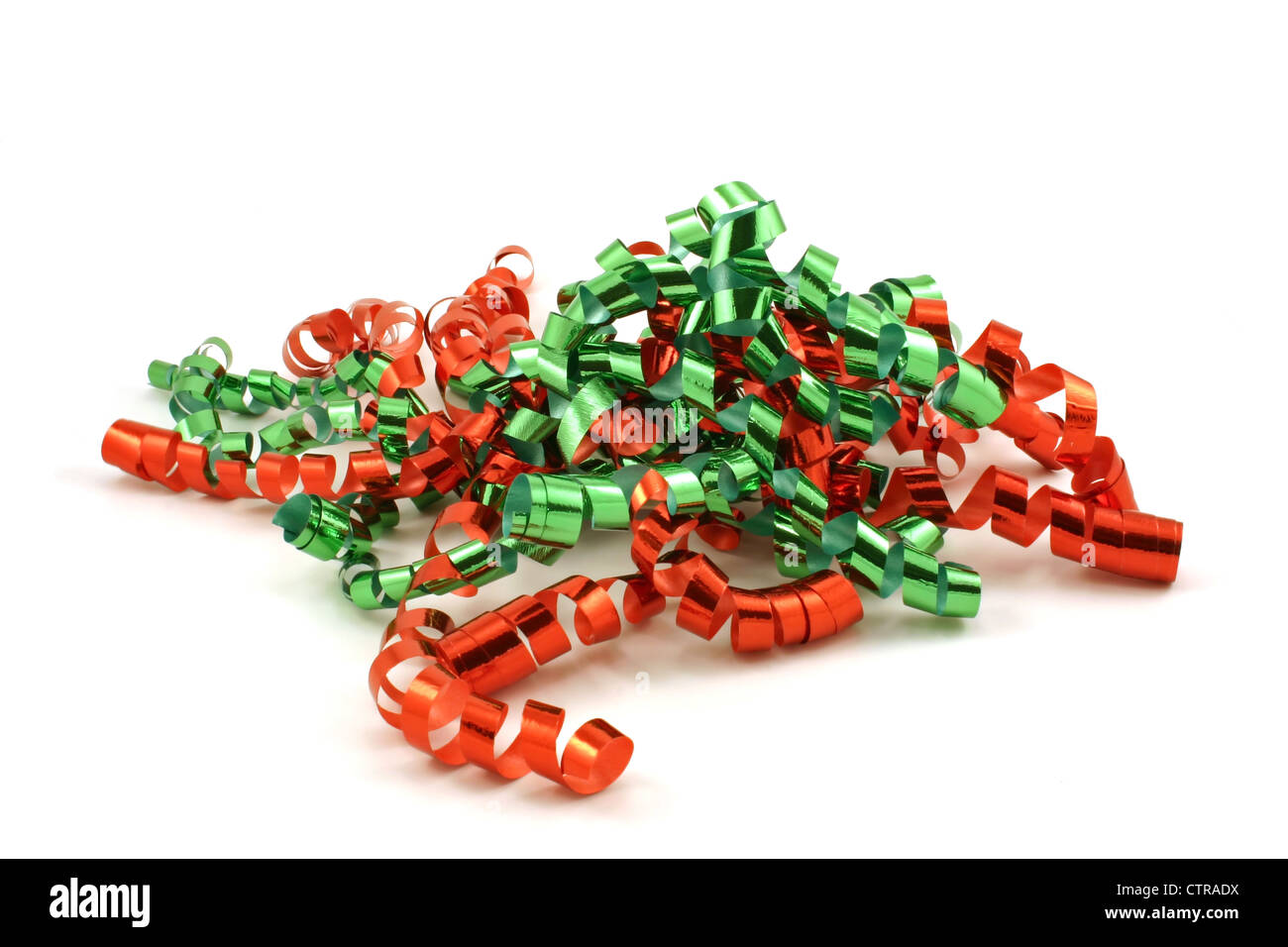 Holiday ribbon isolated against a white background Stock Photo