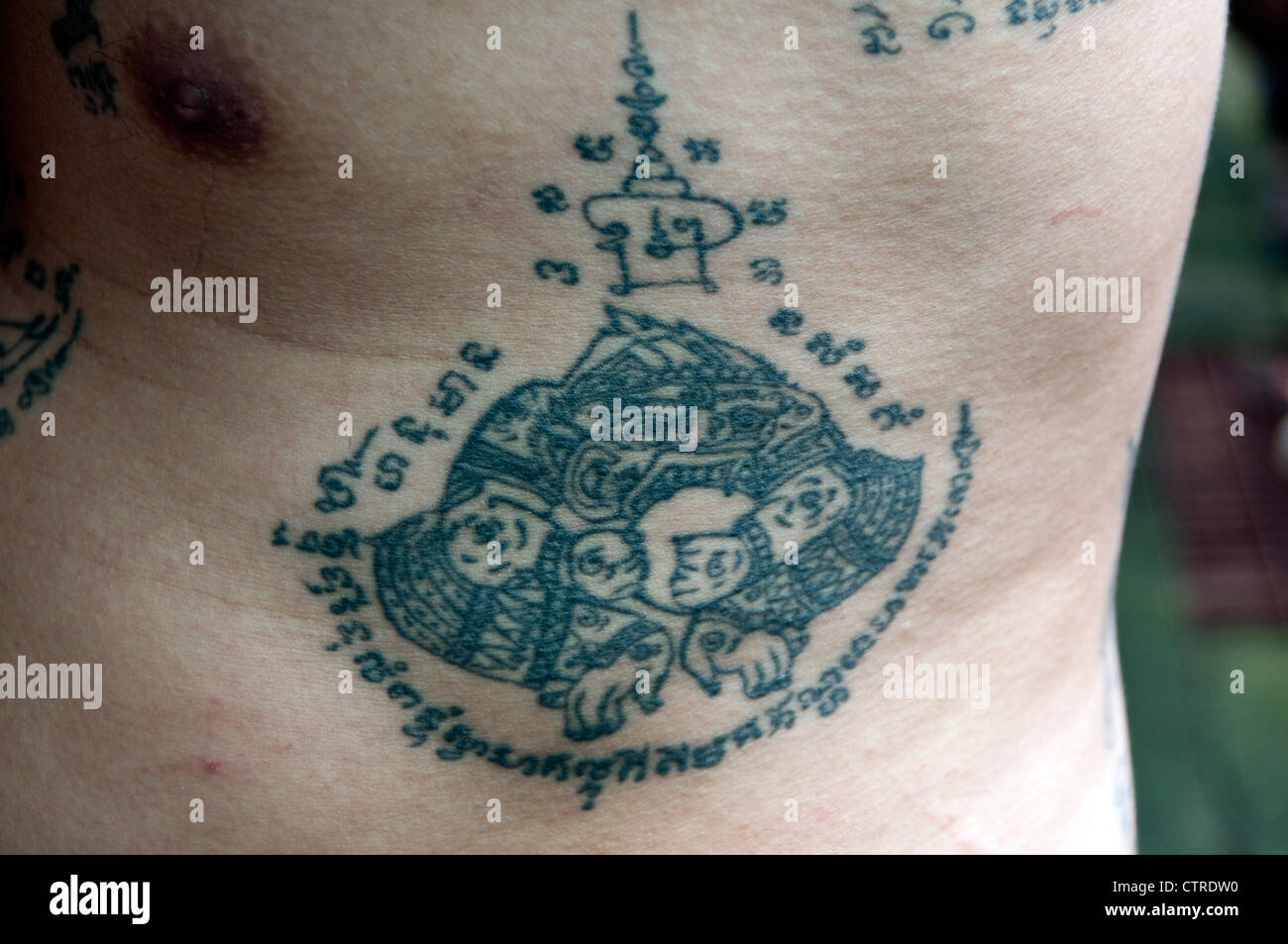Sak Yan master, Ajahn Somtawn, Bangkok, Thailand. Sak Yan are the mystical  tattoos popular in Thailand Stock Photo - Alamy