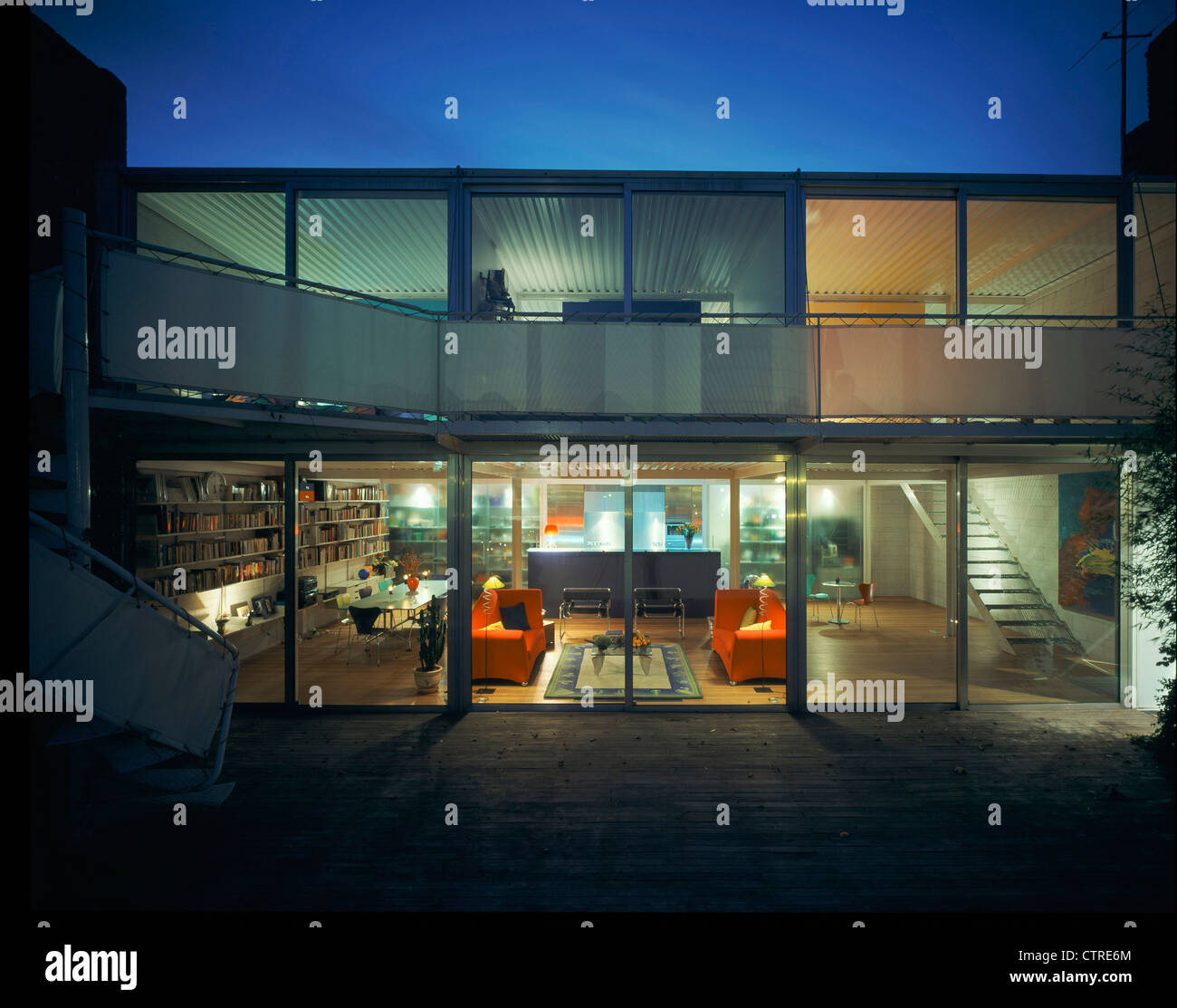 the flower house (home for architect and florist) looking in through