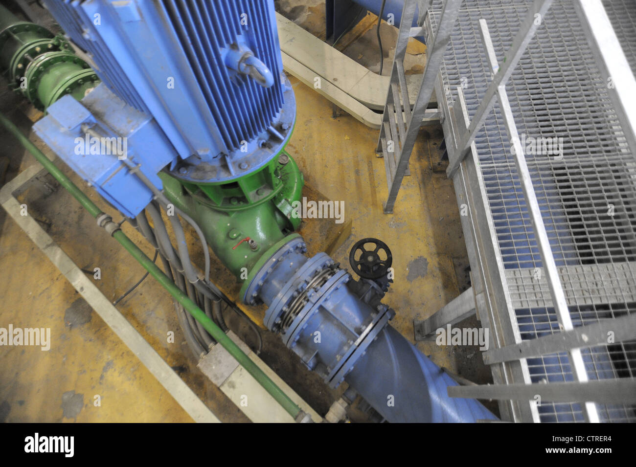 aqueduct of Milan, facility for pumping from the groundwater, pumps room Stock Photo