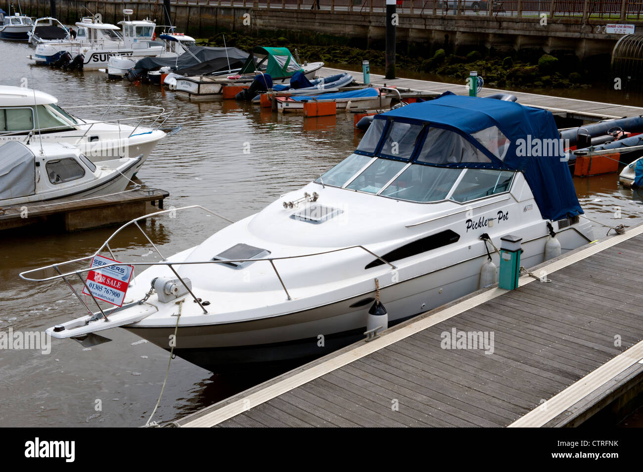 Cranchi Sports Cruiser for sale at Weymouth Marina Stock Photo Alamy