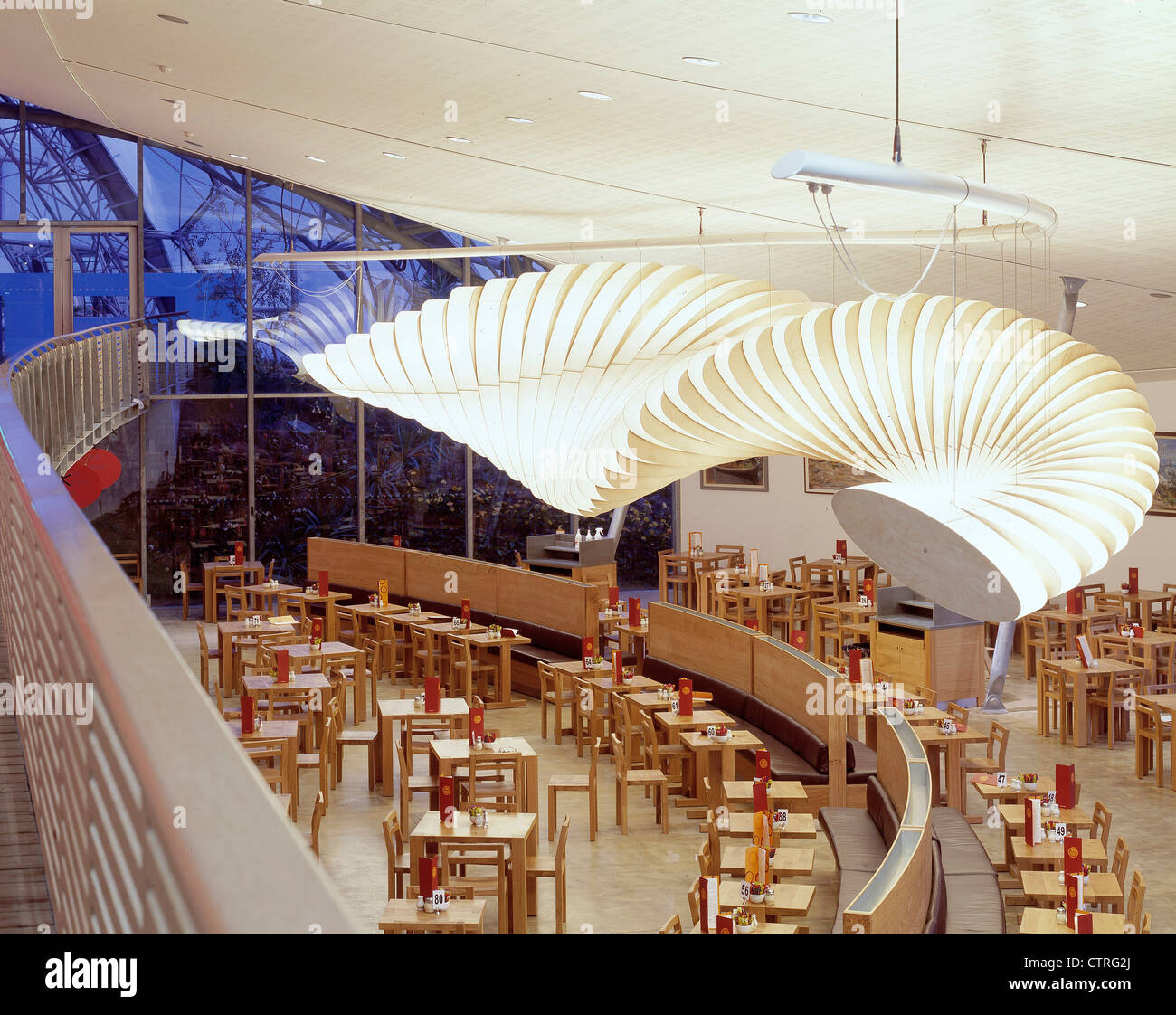 eden project landscape interior of mexican red cafe Stock Photo - Alamy