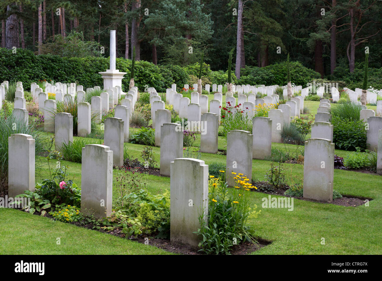 The Italian Section at Brookwood Cemetery in Flower Stock Photo