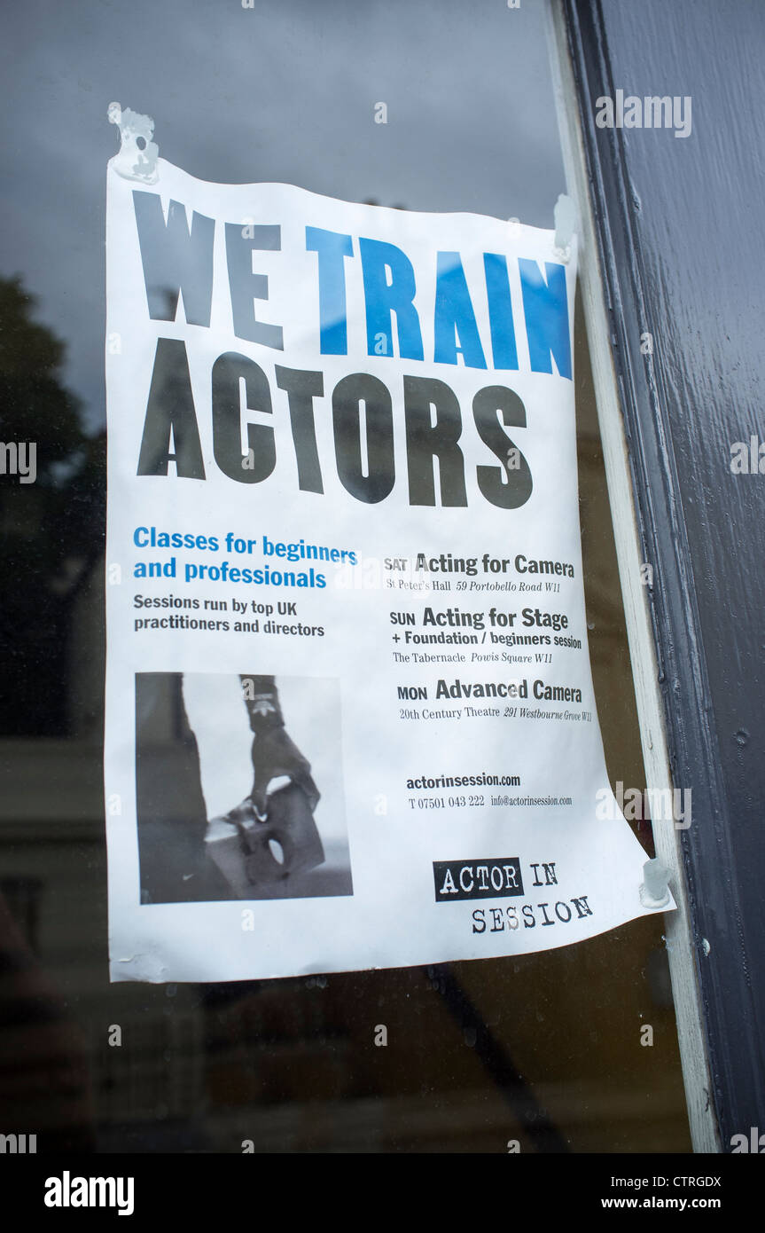 We Train Actors Poster Stock Photo Alamy