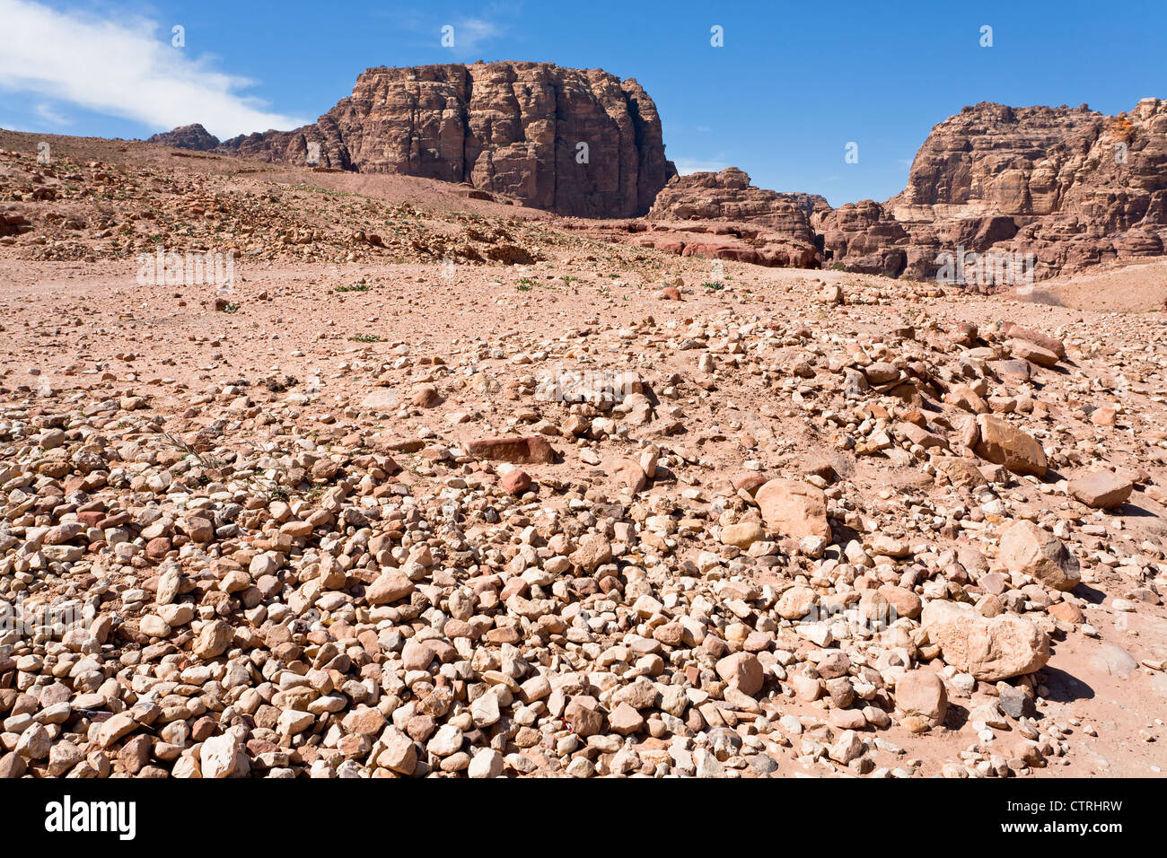 stone wildness in mountain valley in Petra, Jordan Stock Photo