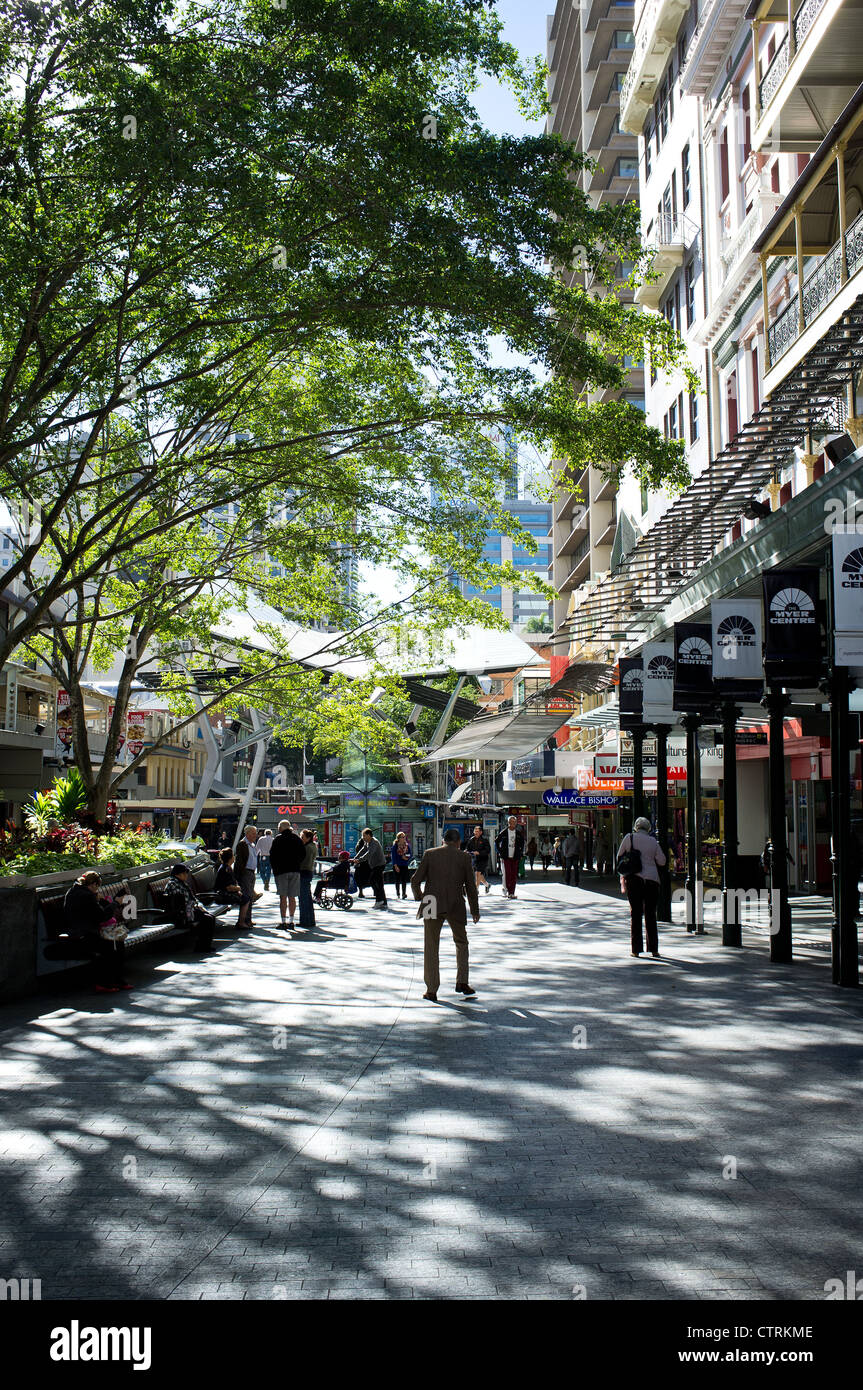 Queen Street Mall in the centre of Brisbane Stock Photo