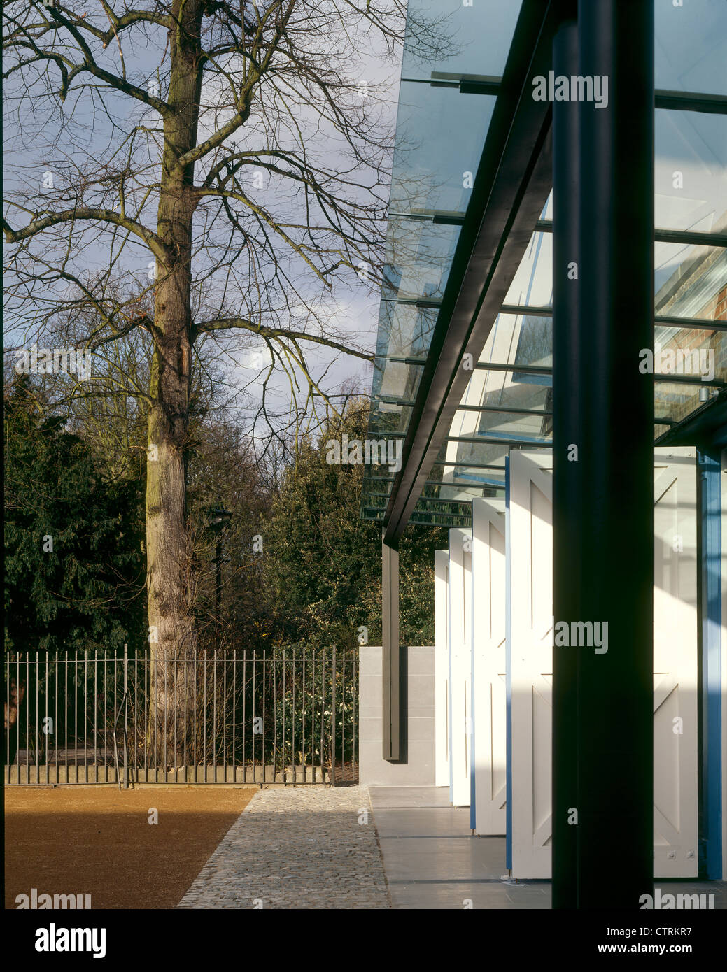 orleans house gallery new extention doors and windows to tree Stock