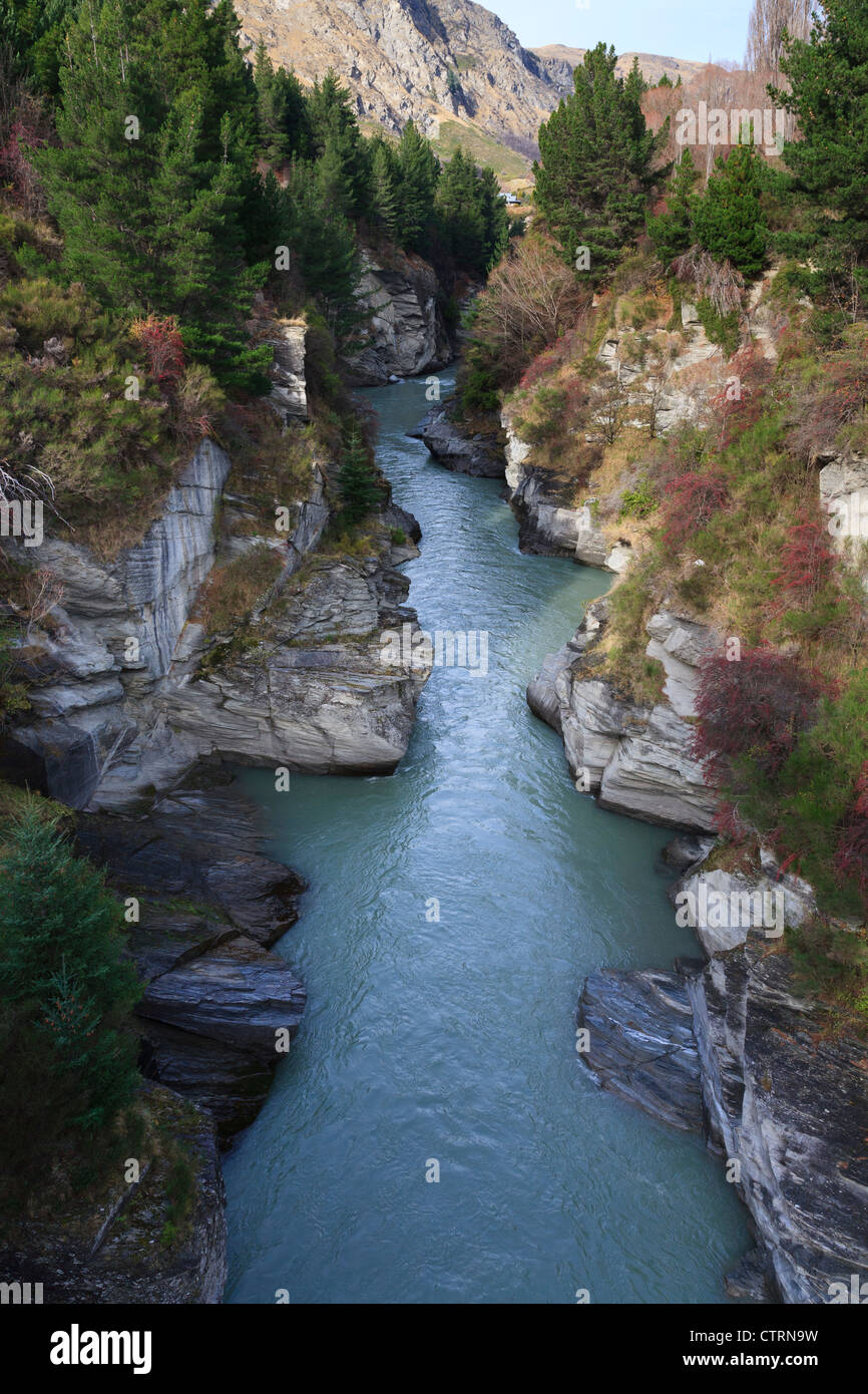 Arthurs Point Queenstown South Island New Zealand. View down into the