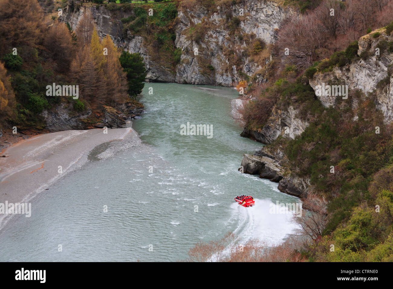 Arthurs Point Queenstown South Island New Zealand. View down into the