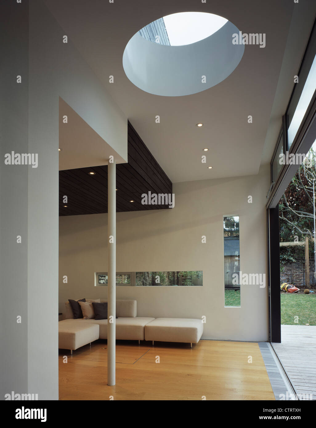 Rectangular House Extension private house extension interior with skylight and rectangular windows ...