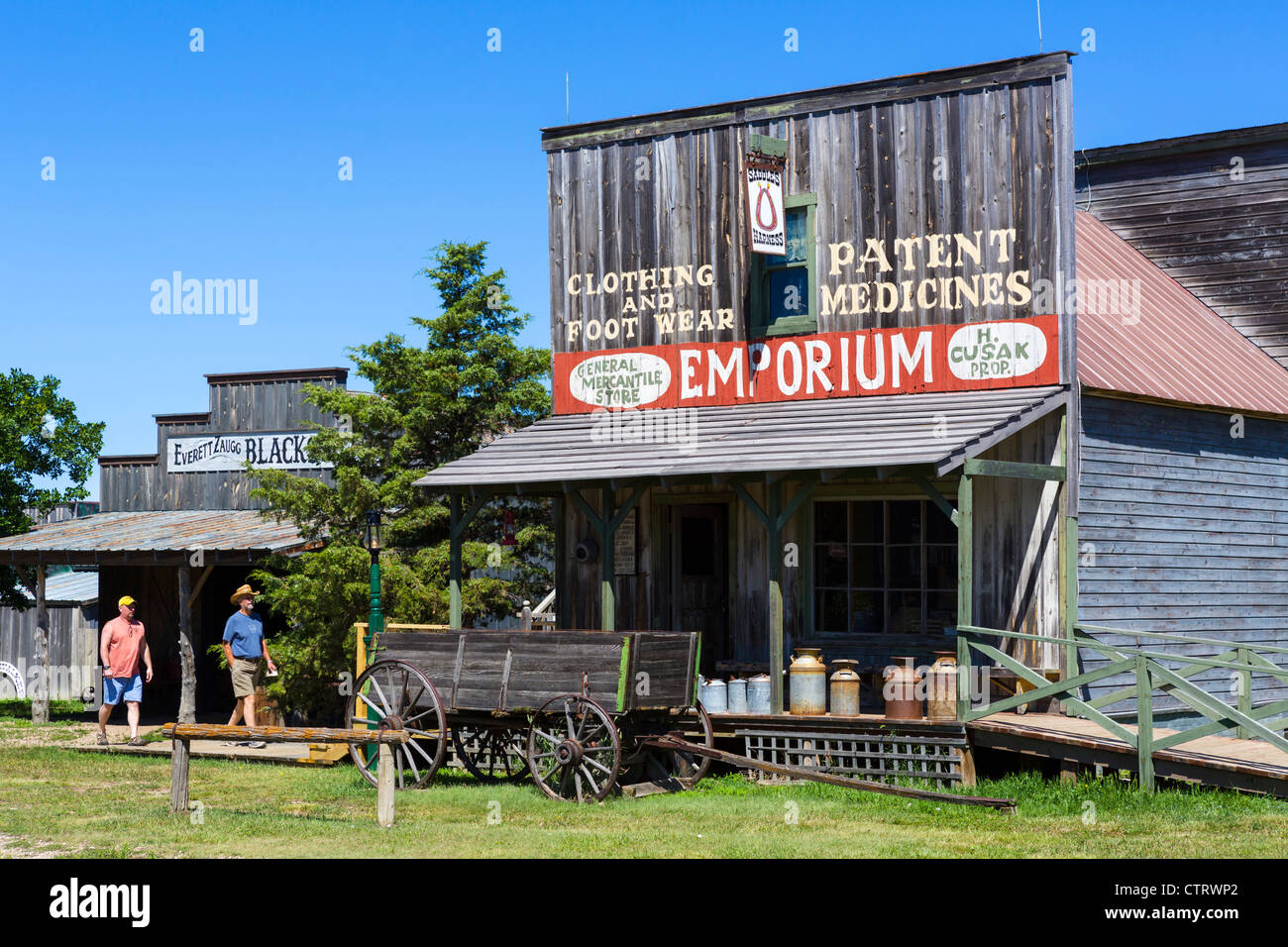 Main Street in '1880 Town' western attraction in Murdo, South Dakota, USA Stock Photo