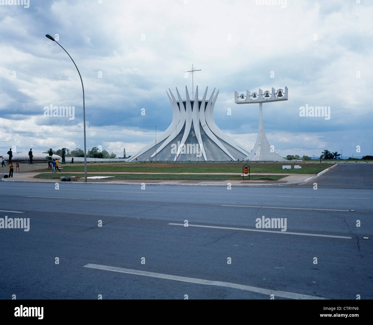 brasilia cathedral exterior with bell tower Stock Photo