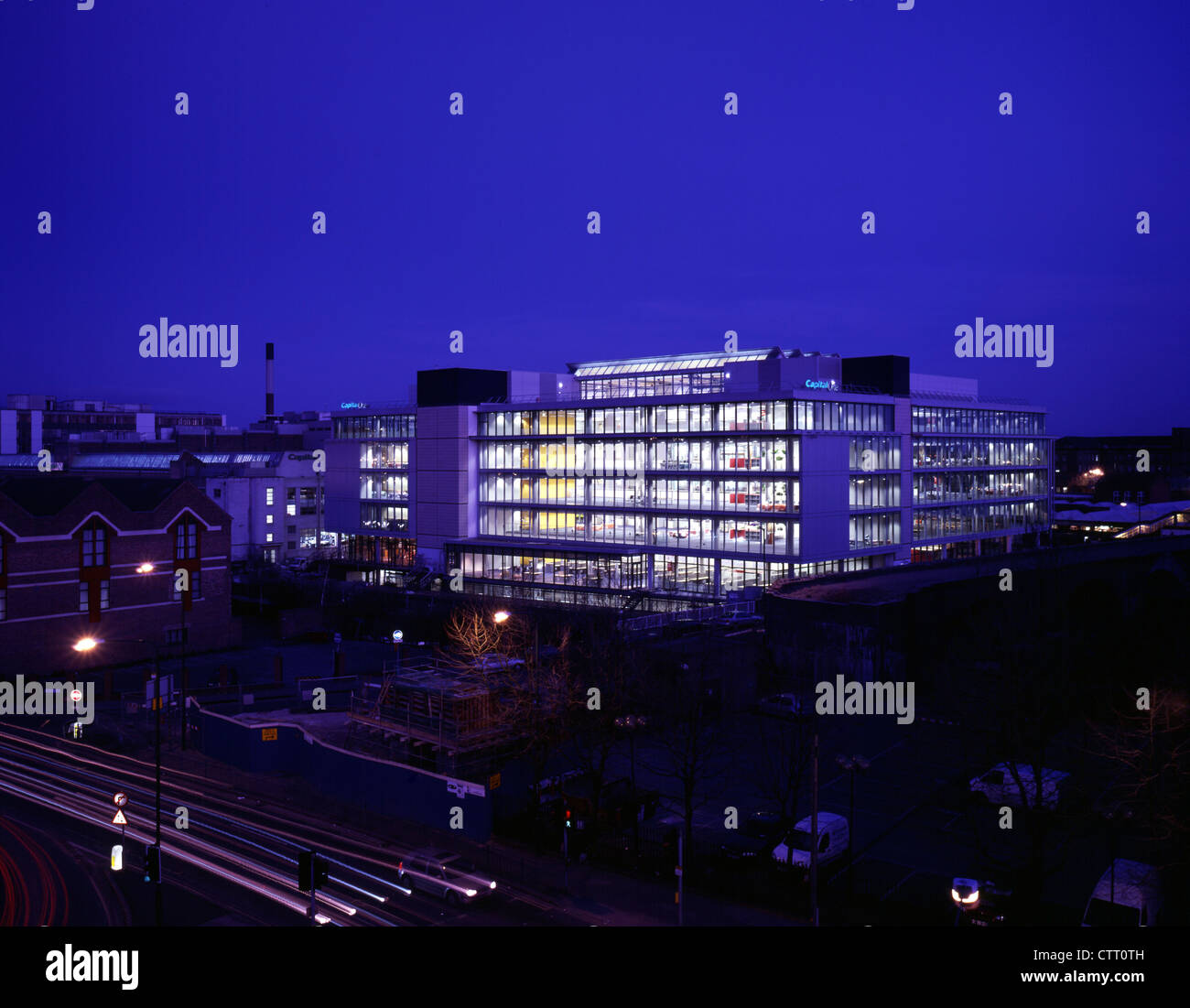 capital one building, loxley house exterior night view Stock Photo Alamy